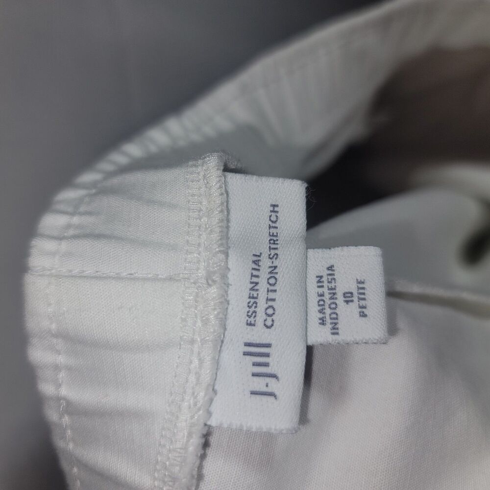 J. Jill White Cropped Ankle Pants Side Zip Pockets Women's 10 Petite Smooth Fit - Picture 2 of 10